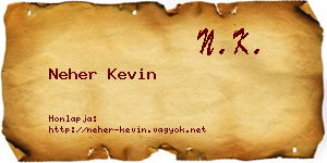 Neher Kevin névjegykártya